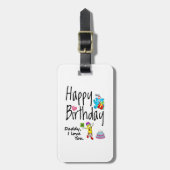 Gelukkige verjaardag. Papa, ik hou van je. Bagagelabel (Voorkant verticaal)