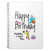 Gelukkige verjaardag. Papa, ik hou van je. Notitieboek (Voorkant)