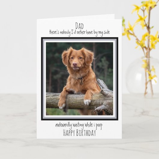 Gelukkige Verjaardag Papa Schattigee Hondenfoto -  Kaart (Gele Bloem)
