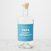 Gelukkige Verjaardag PAPA Script Naam Modern Cool Likeurfles Etiket (Voorkant)