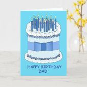 Gelukkige verjaardag papa taart en kaarsen kaart (Gele Bloem)