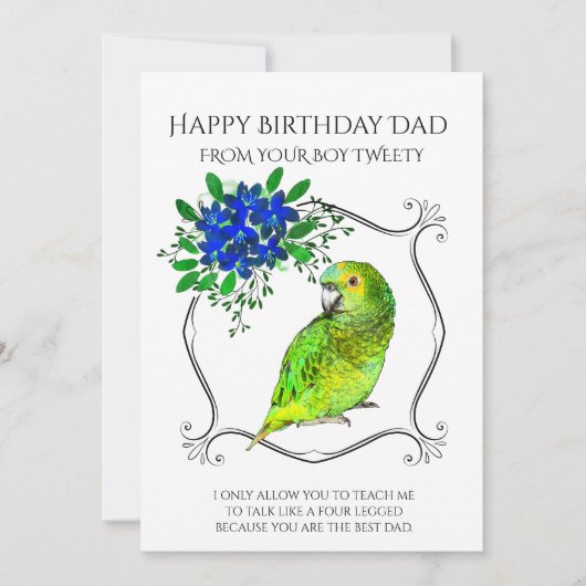 Gelukkige verjaardag papa van de vogel feestdagenkaart (Voorkant)