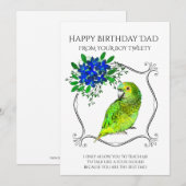 Gelukkige verjaardag papa van de vogel feestdagenkaart (Voorkant / Achterkant)