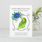 Gelukkige verjaardag papa van de vogel feestdagenkaart (Staand voorkant)