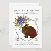 Gelukkige verjaardag papa van het konijn feestdagenkaart (Voorkant / Achterkant)