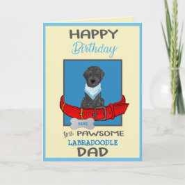 Gelukkige verjaardag papa van je zwarte Labradoodl Kaart