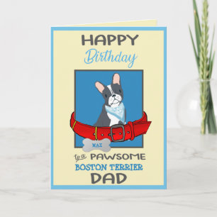 Gelukkige verjaardag papa van uw Boston Terrier Kaart
