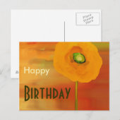 Gelukkige verjaardag, papavers in bloei briefkaart (Voorkant / Achterkant)