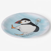 Gelukkige verjaardag, papegaaiduiker papieren bordje (Gekanteld)