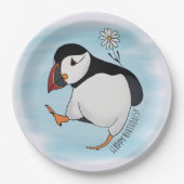 Gelukkige verjaardag, papegaaiduiker papieren bordje (Voorkant)