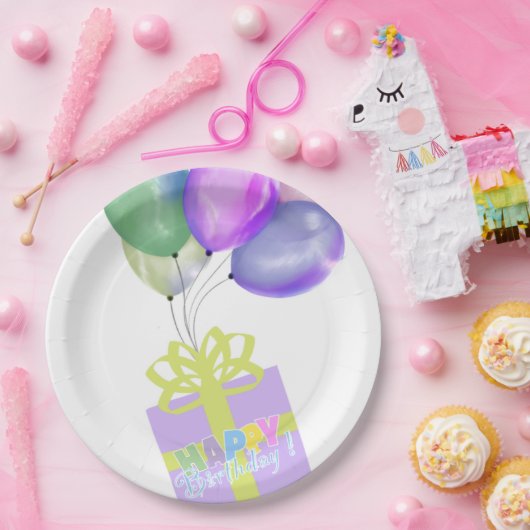Gelukkige verjaardag papieren bordje (Feest)