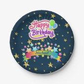 Gelukkige verjaardag papieren bordje (Voorkant)