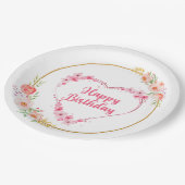 Gelukkige verjaardag papieren bordje (Gekanteld)