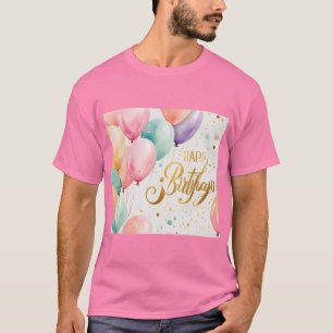 Gelukkige Verjaardag Pastel Ballon Bliss T-shirt