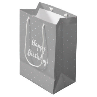 Gelukkige Verjaardag Pastel Stippen Patroon Gift Z Medium Cadeauzakje