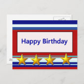 Gelukkige verjaardag Patriottisch Briefkaart (Voorkant / Achterkant)