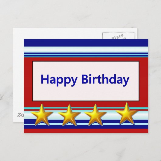 Gelukkige verjaardag Patriottisch Briefkaart (Voorkant / Achterkant)