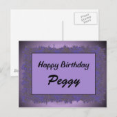 Gelukkige verjaardag Peggy Briefkaart (Voorkant / Achterkant)