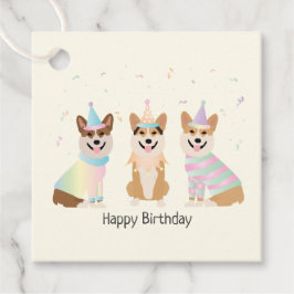 Gelukkige verjaardag Pembroke Welsh Corgi Dogs Bedankjes Labels