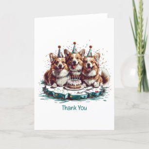 Gelukkige verjaardag Pembroke Welsh Corgi Dogs Bedankkaart