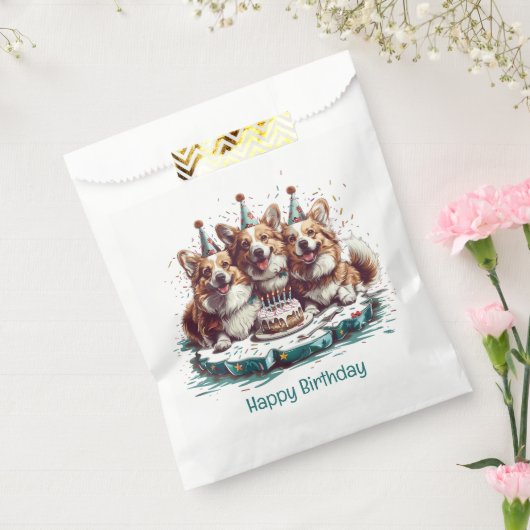 Gelukkige verjaardag Pembroke Welsh Corgi Dogs Bedankzakje (Gezegeld)