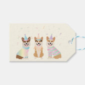 Gelukkige verjaardag Pembroke Welsh Corgi Dogs Cadeaulabel (Voorkant (Horizontaal))