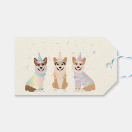 Gelukkige verjaardag Pembroke Welsh Corgi Dogs Cadeaulabel