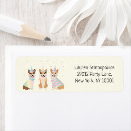 Gelukkige verjaardag Pembroke Welsh Corgi Dogs Etiket