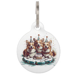 Gelukkige verjaardag Pembroke Welsh Corgi Dogs Huisdierpenning