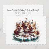 Gelukkige verjaardag Pembroke Welsh Corgi Dogs Kaart (Voorkant / Achterkant)