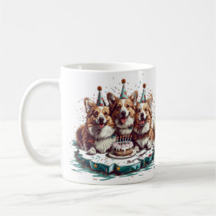 Gelukkige verjaardag Pembroke Welsh Corgi Dogs Koffiemok