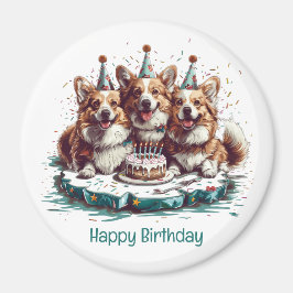 Gelukkige verjaardag Pembroke Welsh Corgi Dogs Magneet