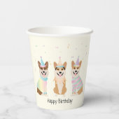 Gelukkige verjaardag Pembroke Welsh Corgi Dogs Papieren Bekers (Achterkant)