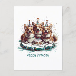 Gelukkige verjaardag Pembroke Welsh Corgi honden Briefkaart