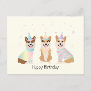 Gelukkige verjaardag Pembroke Welsh Corgi honden Briefkaart