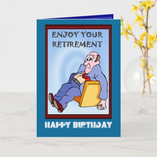 Gelukkige verjaardag, pensioen kaart (Gele Bloem)
