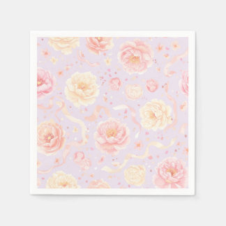 Gelukkige verjaardag, Peonies Shabby Chic Servet