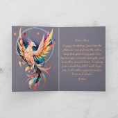 Gelukkige verjaardag phoenix stijgende aanpasbare kaart (Binnen)