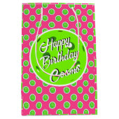 Gelukkige Verjaardag Pickleball Helder Groen op Ho Medium Cadeauzakje (Voorkant)