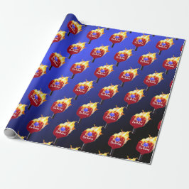 Gelukkige verjaardag Pickleball Paddle in brand Cadeaupapier