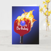 Gelukkige verjaardag Pickleball Paddle in brand Kaart (Gele Bloem)