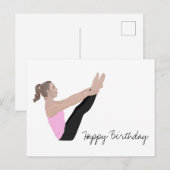 Gelukkige Verjaardag Pilates Ansichtkaart Briefkaart (Voorkant / Achterkant)