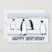 Gelukkige verjaardag Pinguïn Winter Verjaardag Coo Kaart (Voorkant)