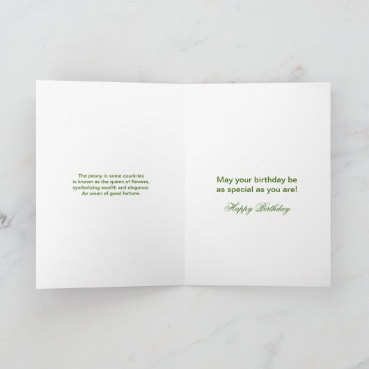 GELUKKIGE VERJAARDAG - PIOENEN / BOOG KAART (Binnen)