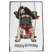 Gelukkige Verjaardag Pirate Franse Bulldog Medium Cadeauzakje (Achterkant)