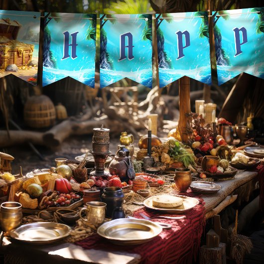 Gelukkige Verjaardag Pirate Paradise Vlaggetjes