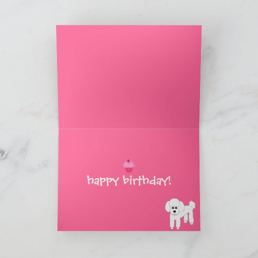 Gelukkige verjaardag! Poedel Dog Art Kaart (Binnen)