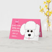 Gelukkige verjaardag! Poedel Dog Art Kaart (Gele Bloem)