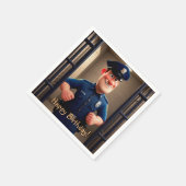 Gelukkige verjaardag politieman servet (Hoek)