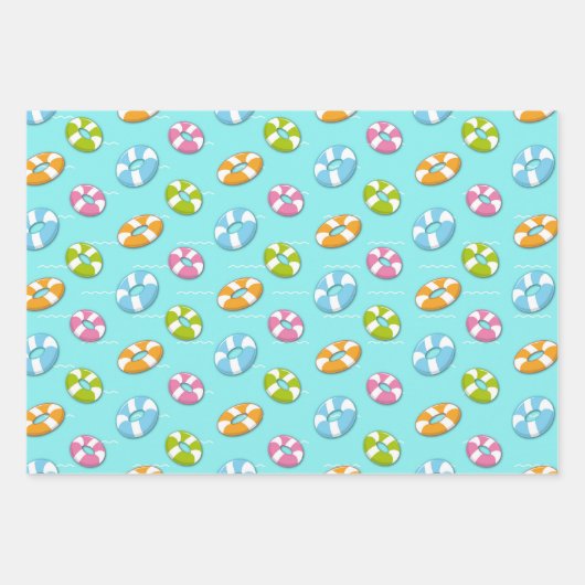 Gelukkige Verjaardag Pool Party Inpakpapier Vel (Voorkant)